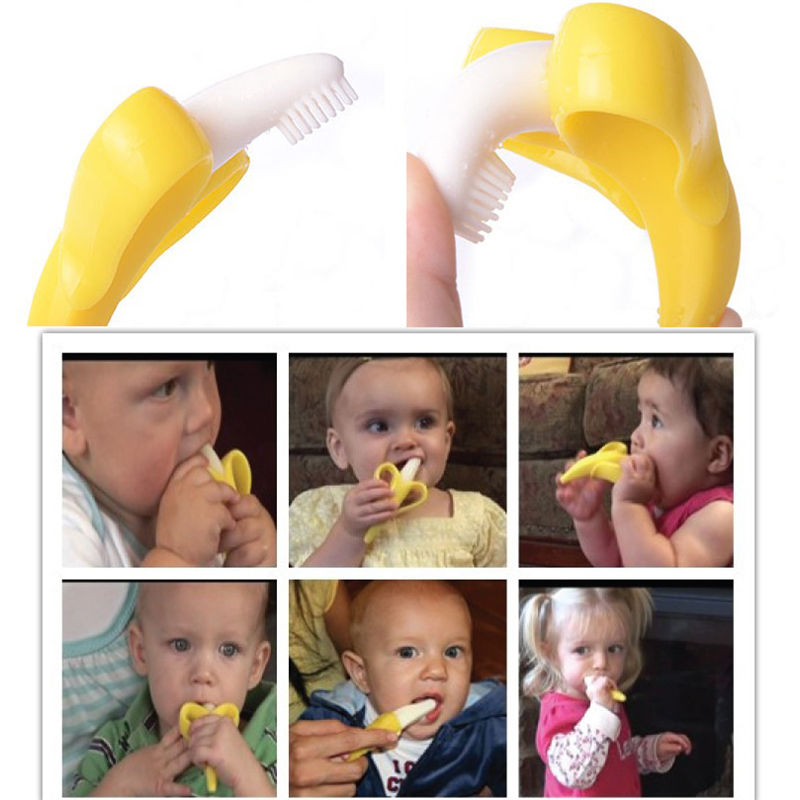 2-in-1 Banana Silicone Baby Toothbrush - Image 3