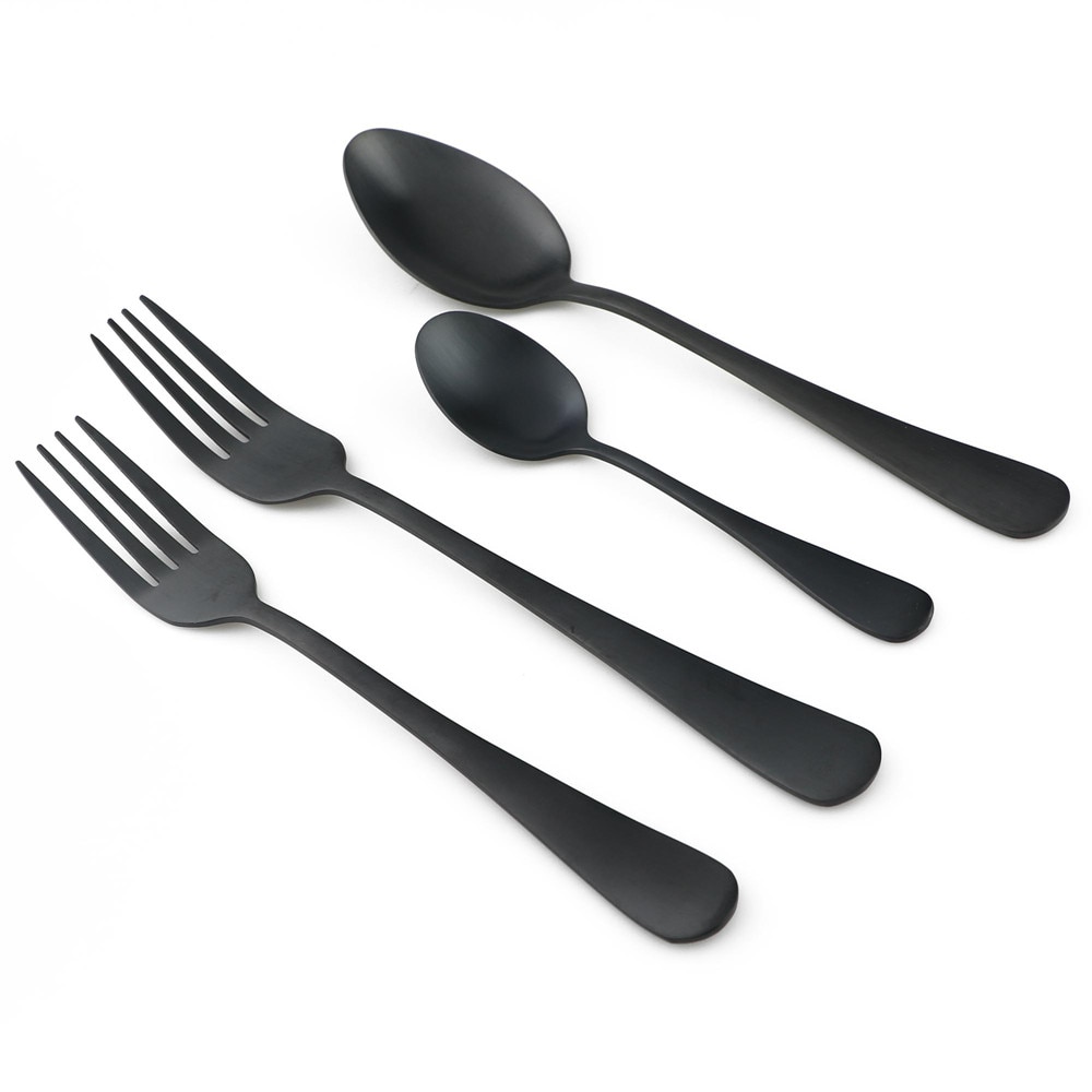 Black Cutlery Set Stainless Dinnerware - Image 2