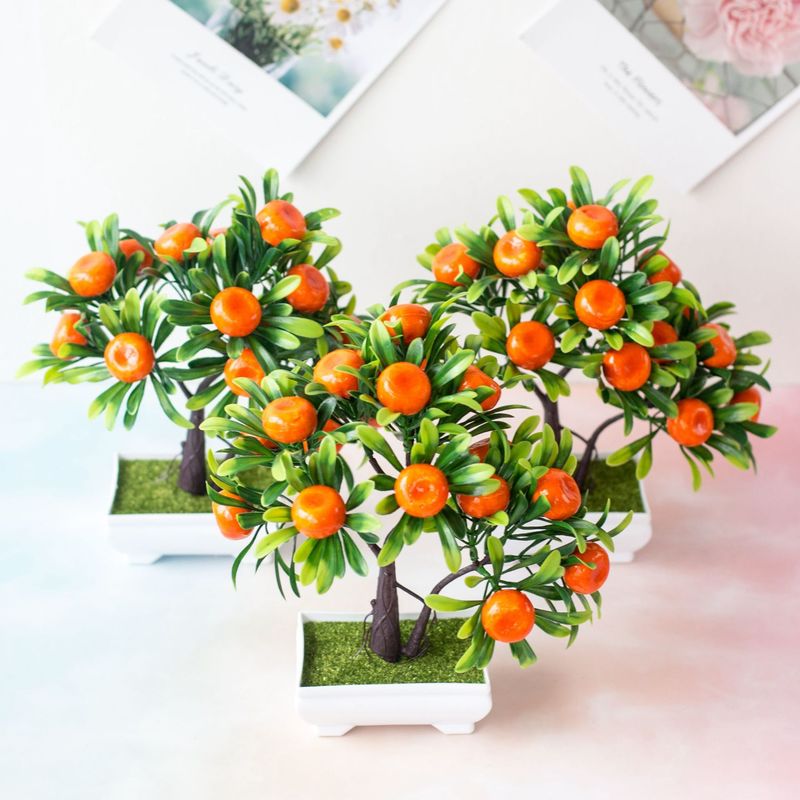 Artificial Potted Plant Mini Orange Tree - Image 2