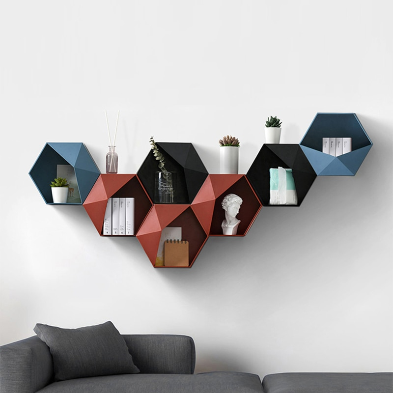 Hexagon Wall Shelf Self-Adhesive Wall Decor - Image 6