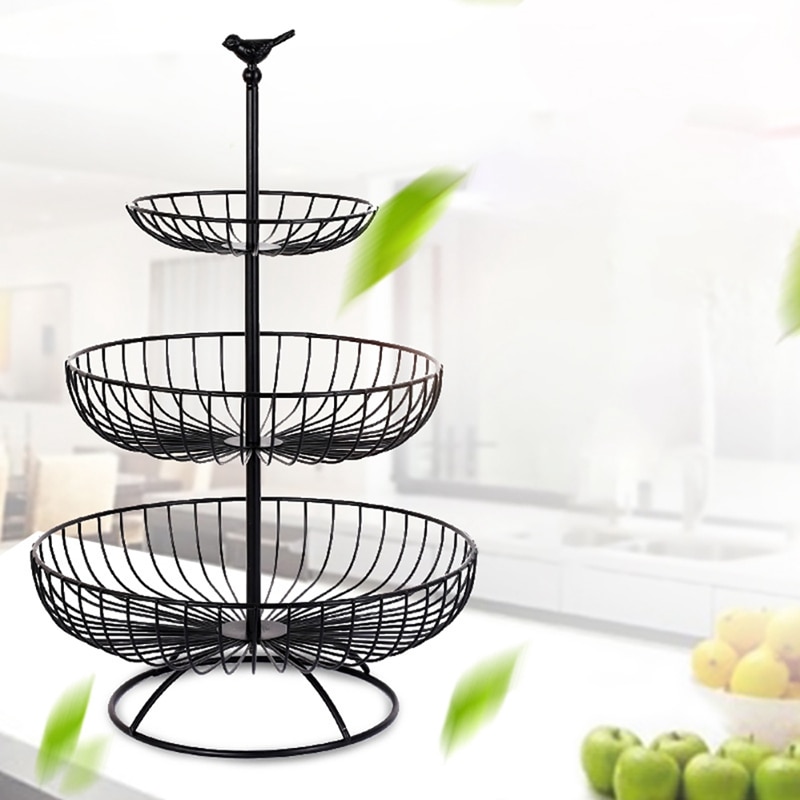 3 Tier Fruit Basket Metal Stand - Image 3
