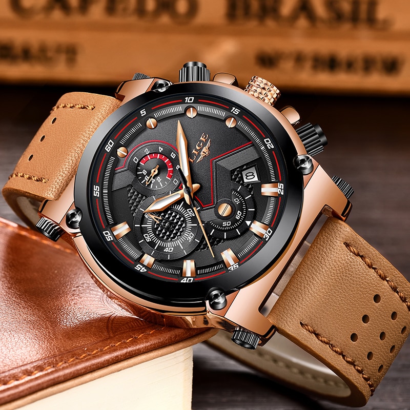 Leather Sports Watch for Men - Image 3