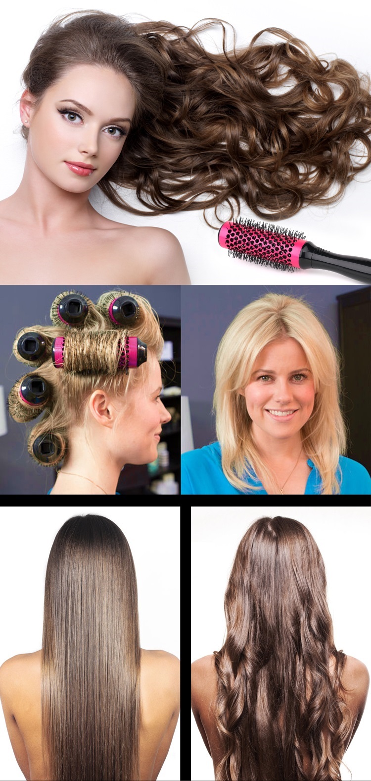 2-in-1 Round Hair Brush Rollers (Set of 6) - Image 4