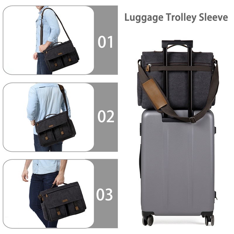 Canvas Messenger Bag for Men - Image 5