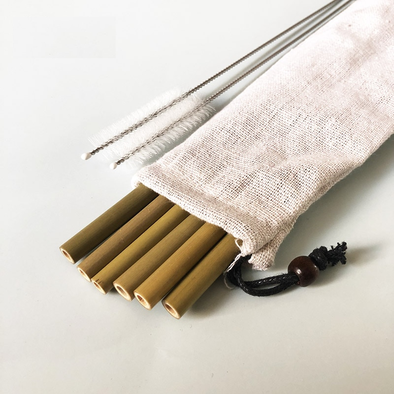 Bamboo Straws with Cleaning Brush Set - Image 5