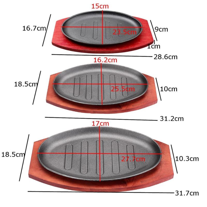Cast Iron Sizzling Platter with Wooden Holder - Image 4