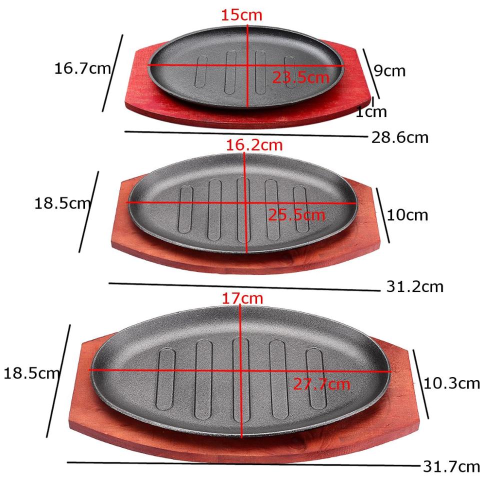 Cast Iron Sizzling Platter with Wooden Holder - Image 4