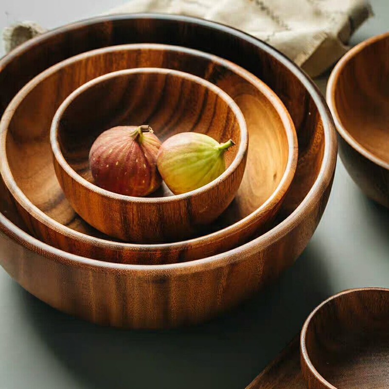 Acacia Wooden Serving Bowl - Image 4