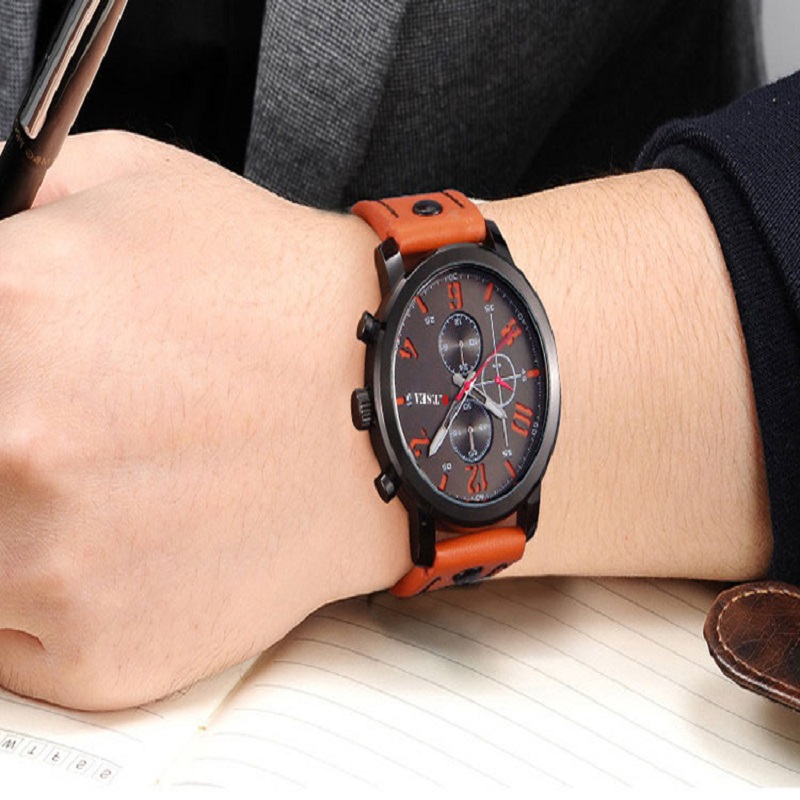 Luxury Leather Strap Military Sports Quartz Wristwatch - Image 5