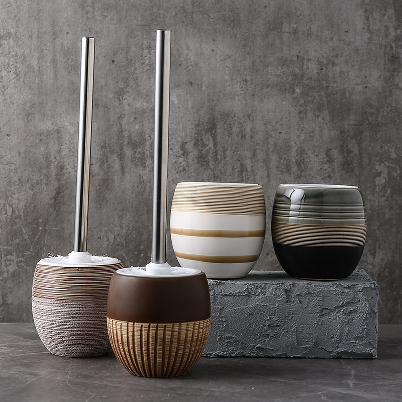 Ceramic Toilet Brush Holder with Brush?Set - Image 6