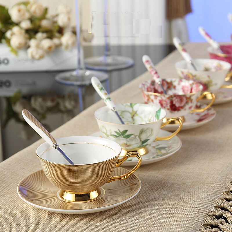 Bone China Cup Saucer Spoon Set - Image 6