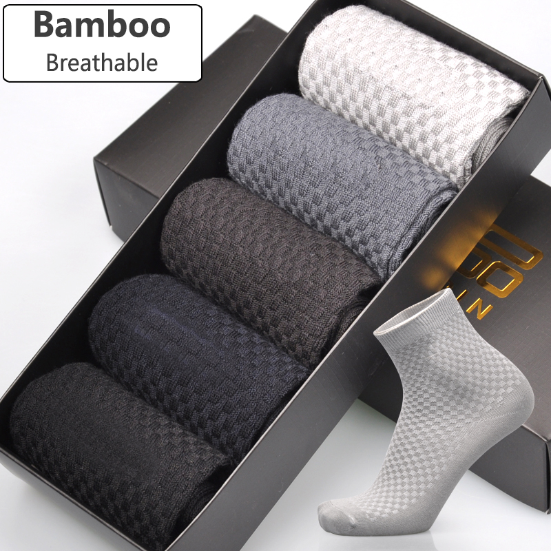 Men Bamboo Socks High Absorbent (Set of 5 Pairs) - Image 4