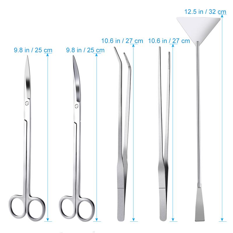 Aquascaping Tools Stainless Steel (5pcs) - Image 2