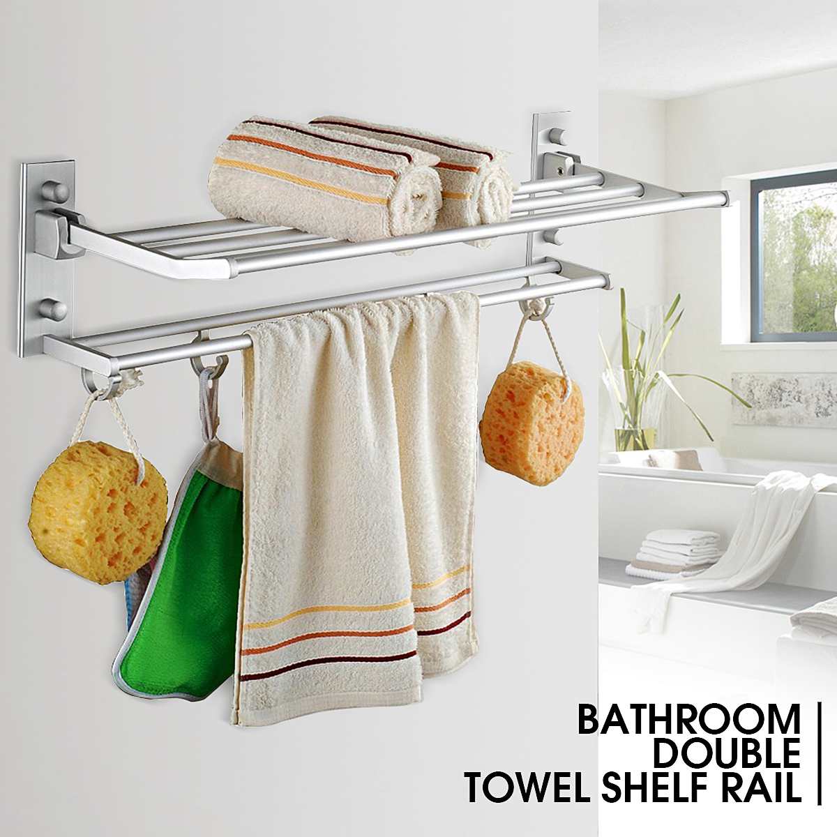 Bathroom Towel Shelf Clothes Rack - Image 5
