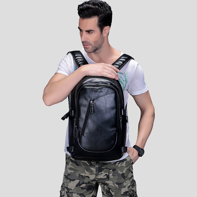 Leather Waterproof Daypack Travel Backpack - Image 5