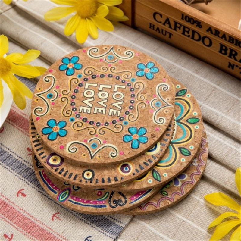 Cork Coasters Drink Holder Mats (4Pcs) - Image 4
