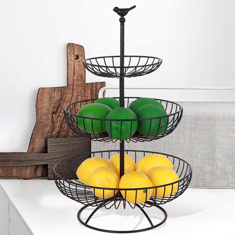 3 Tier Fruit Basket Metal Stand - Image 2