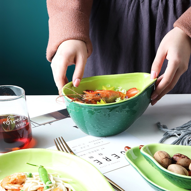 Ceramic Avocado Plate Eco-Friendly Dinnerware - Image 2