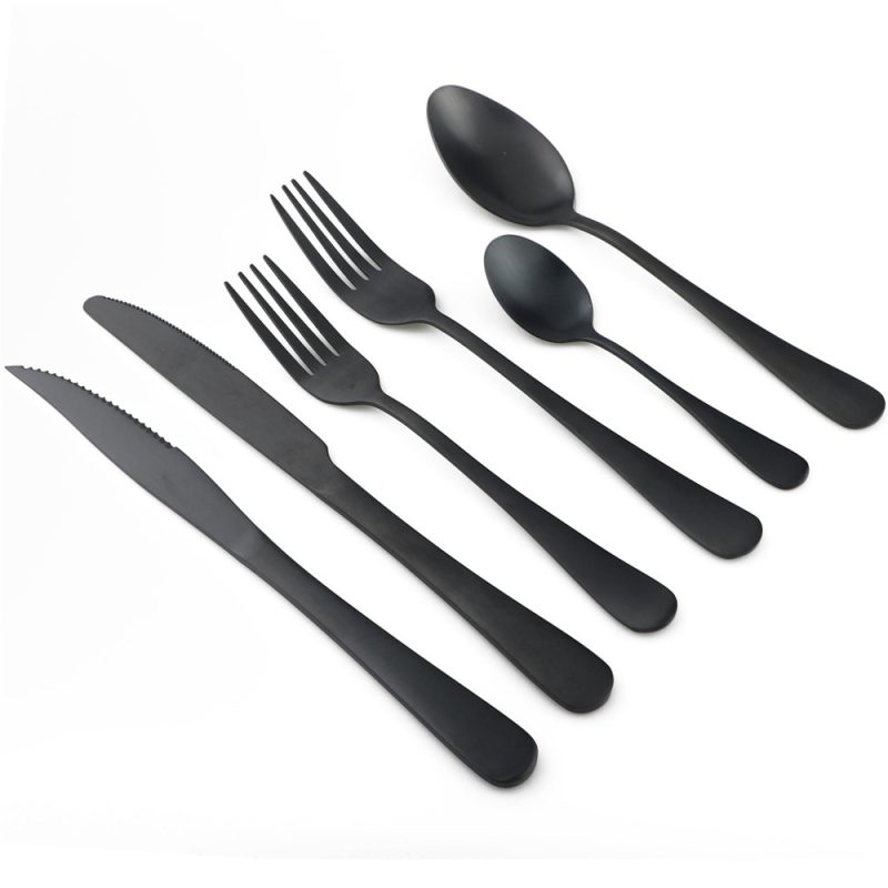Black Cutlery Set Stainless Dinnerware - Image 5