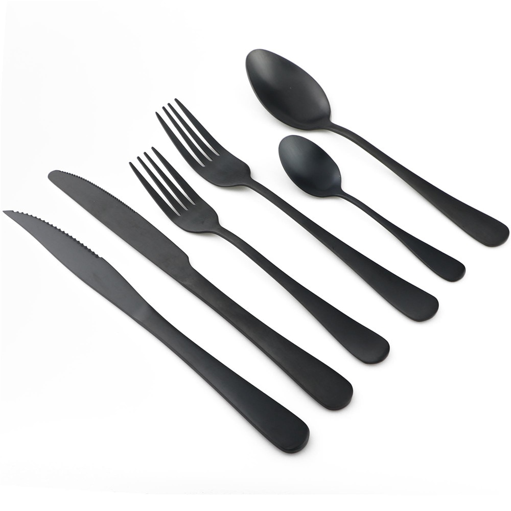 Black Cutlery Set Stainless Dinnerware - Image 5