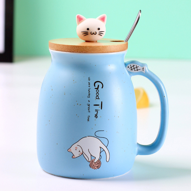 Cat Mug Ceramic With Cover - Image 2