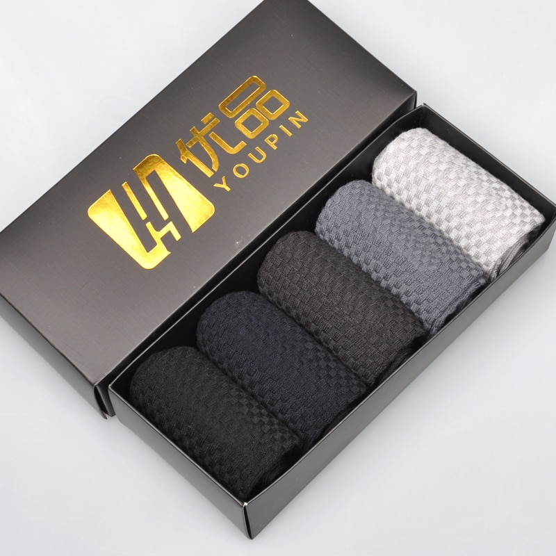 Men Bamboo Socks High Absorbent (Set of 5 Pairs) - Image 5