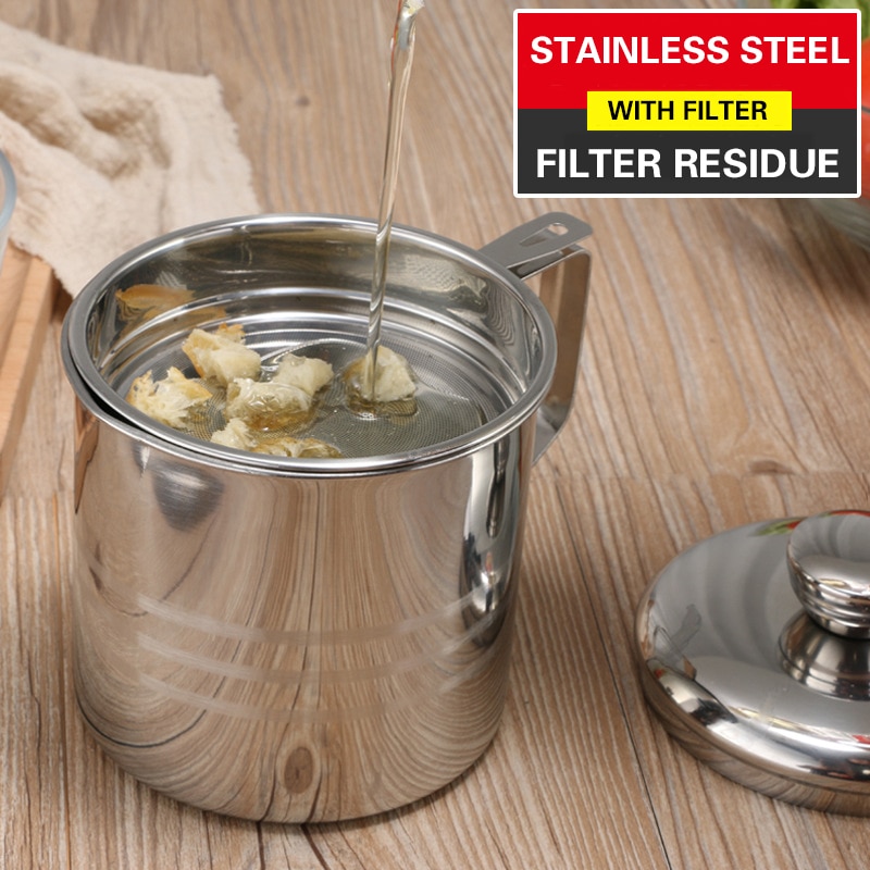1.2L Stainless Cooking Oil Strainer - Image 4