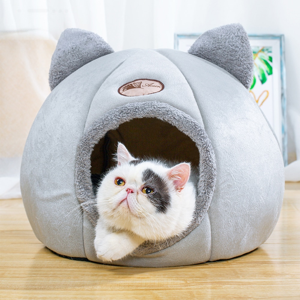Covered Cat Bed With Inside Cushion - Image 5