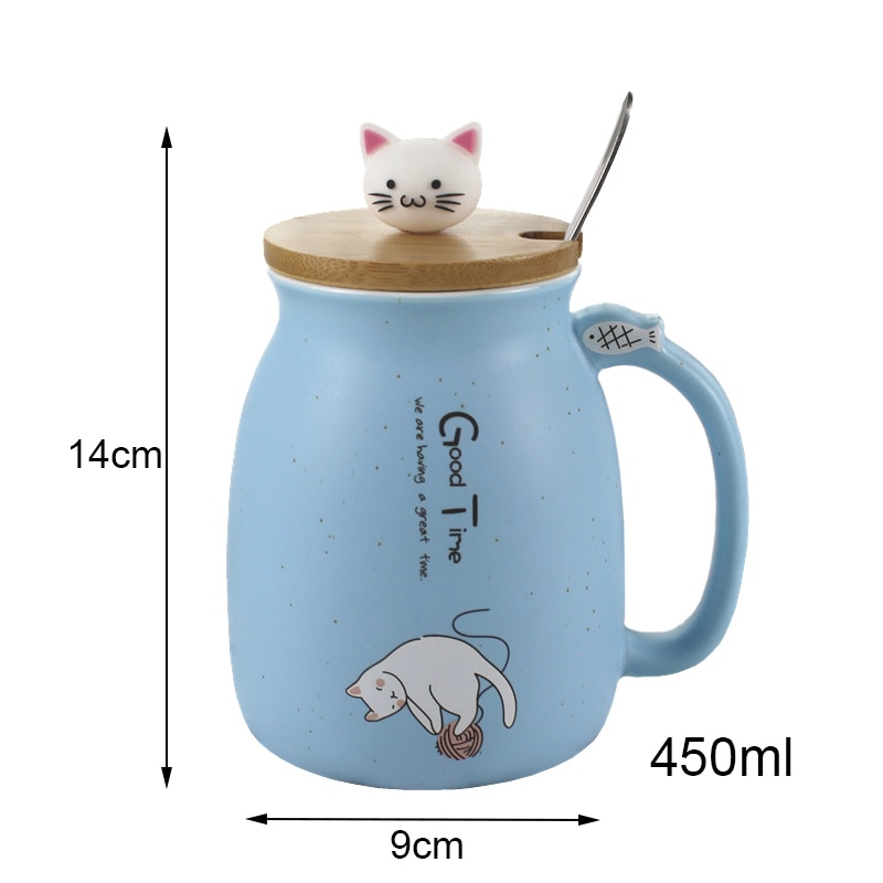 Cat Mug Ceramic With Cover - Image 3