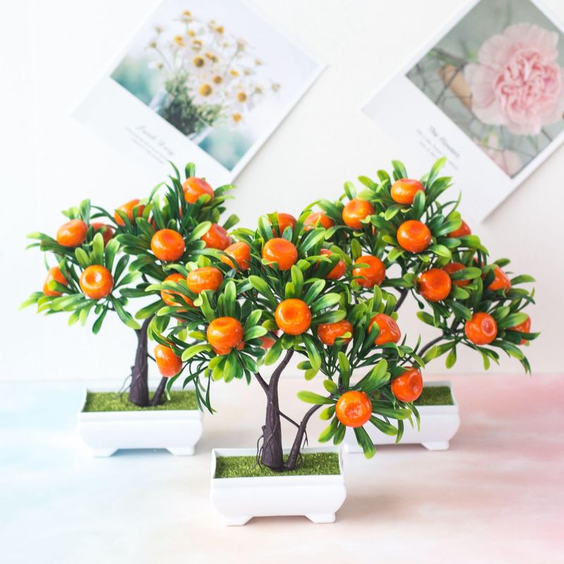 Artificial Potted Plant Mini Orange Tree - Image 3