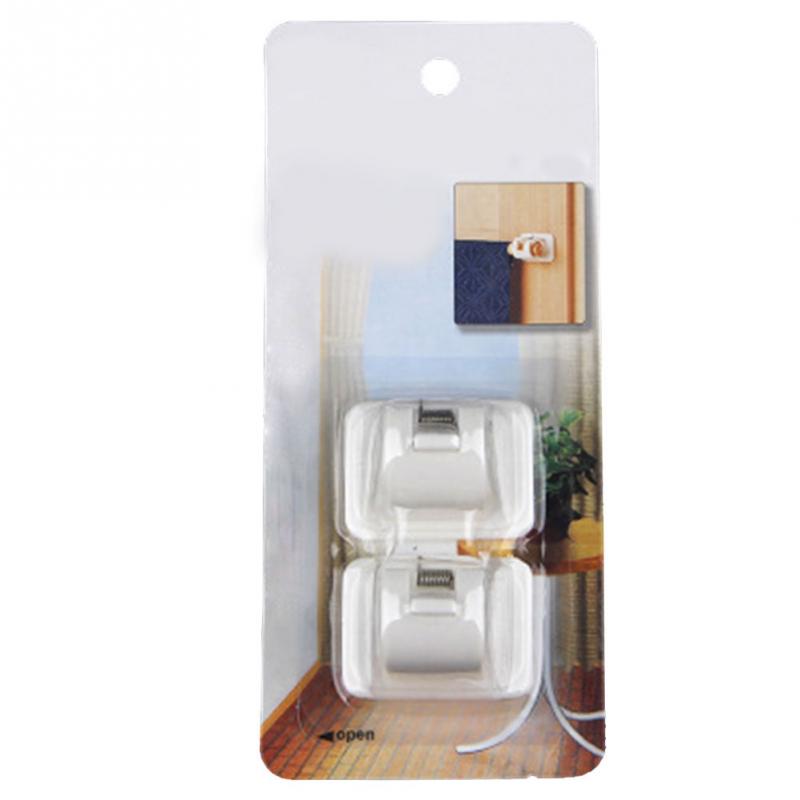 Curtain Rod Holders Adhesive Wall Clip (2Pcs) - Image 2