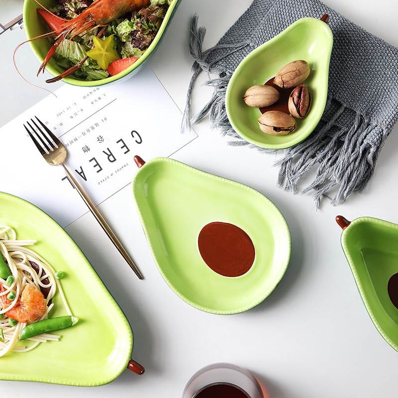Ceramic Avocado Plate Eco-Friendly Dinnerware - Image 3