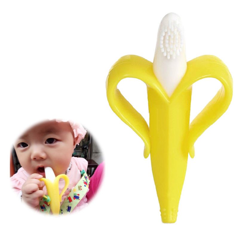 2-in-1 Banana Silicone Baby Toothbrush - Image 2