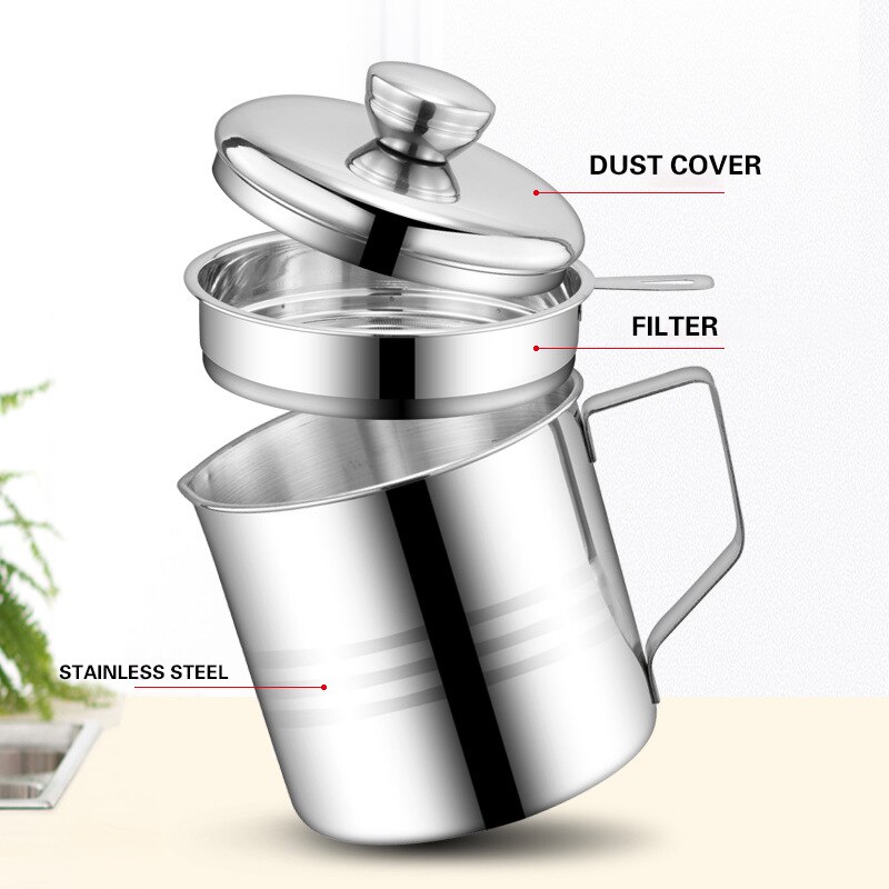 1.2L Stainless Cooking Oil Strainer - Image 3