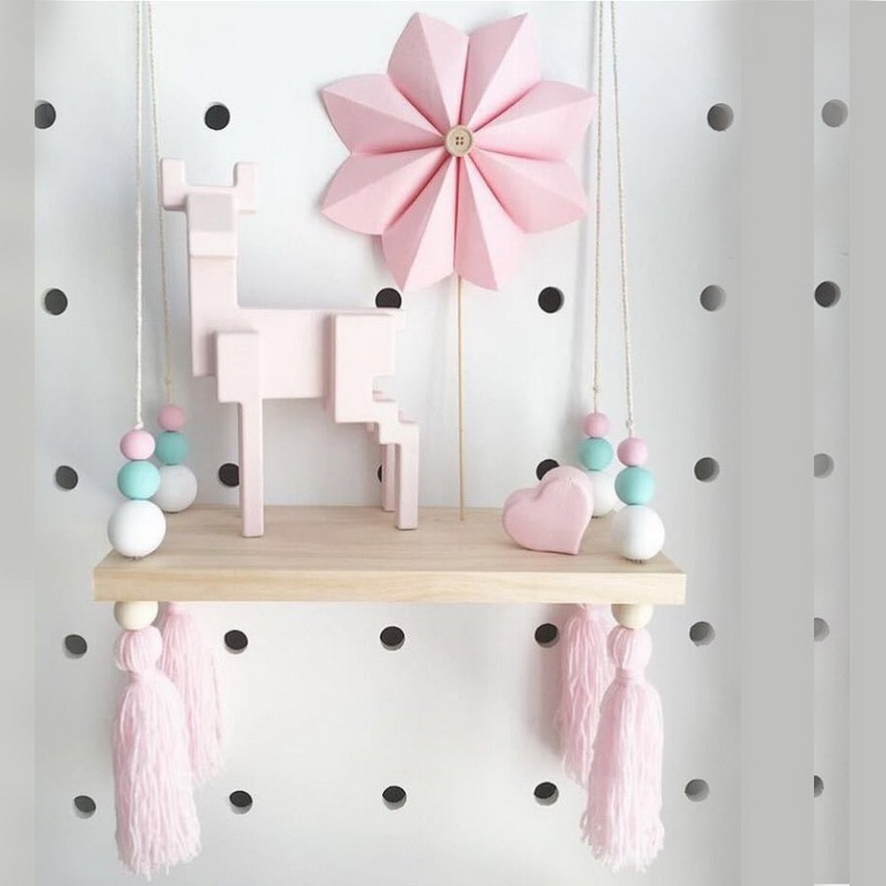 Hanging Wood Shelf Nordic Style - Image 5