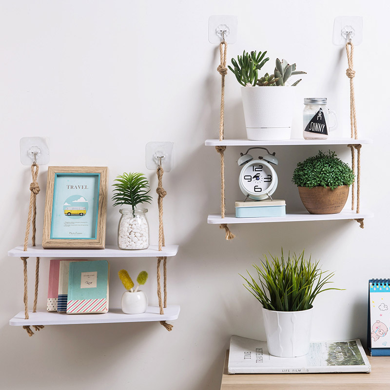Hanging Rope Shelf Decorative Rack - Image 6