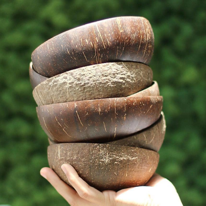 Coconut Shell Bowl Rustic Wood Craft - Image 3