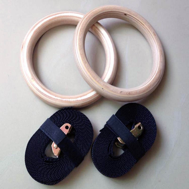 Wooden Gymnastics Rings with Belts (2pcs) - Image 4