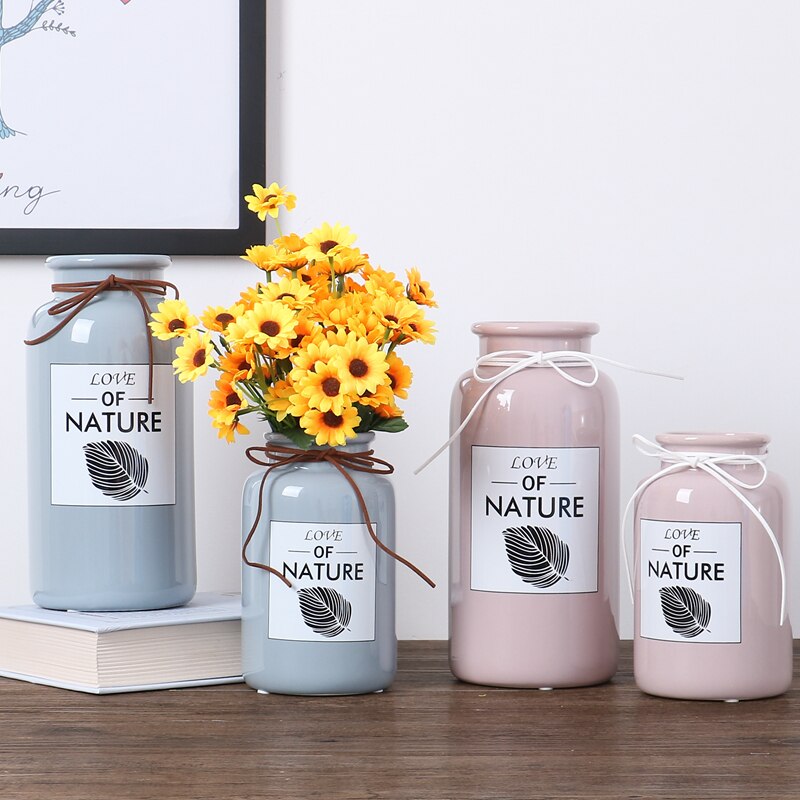 Ceramic Flower Vase with Bowknot Rope - Image 4