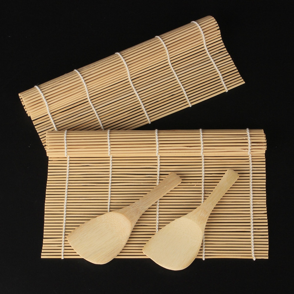 Bamboo Sushi Roller with Wooden Spoon - Image 2