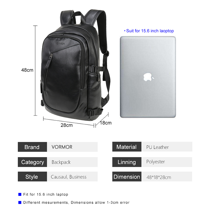 Leather Waterproof Daypack Travel Backpack - Image 4