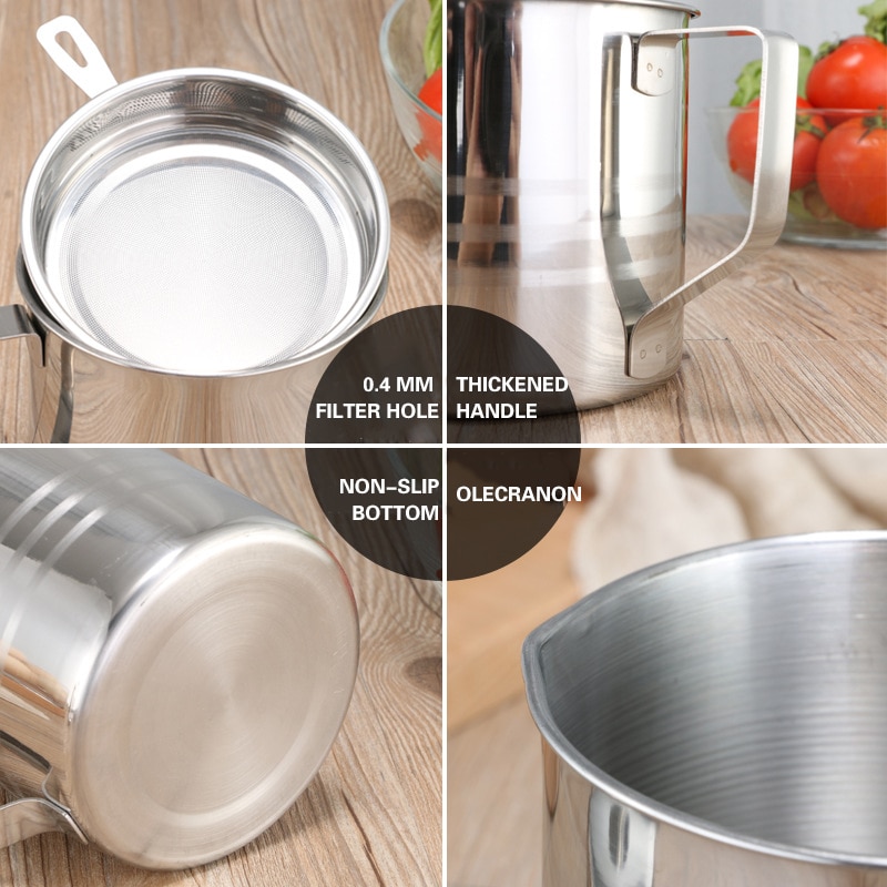 1.2L Stainless Cooking Oil Strainer - Image 5