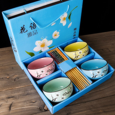 Ceramic Bowls with Chopsticks Set - Image 6