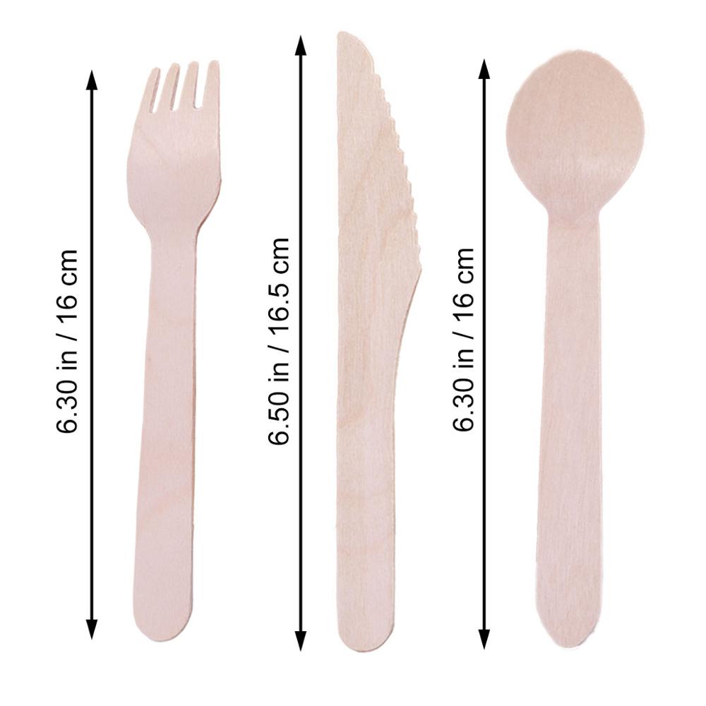 Disposable Wooden Cutlery Set - Image 2