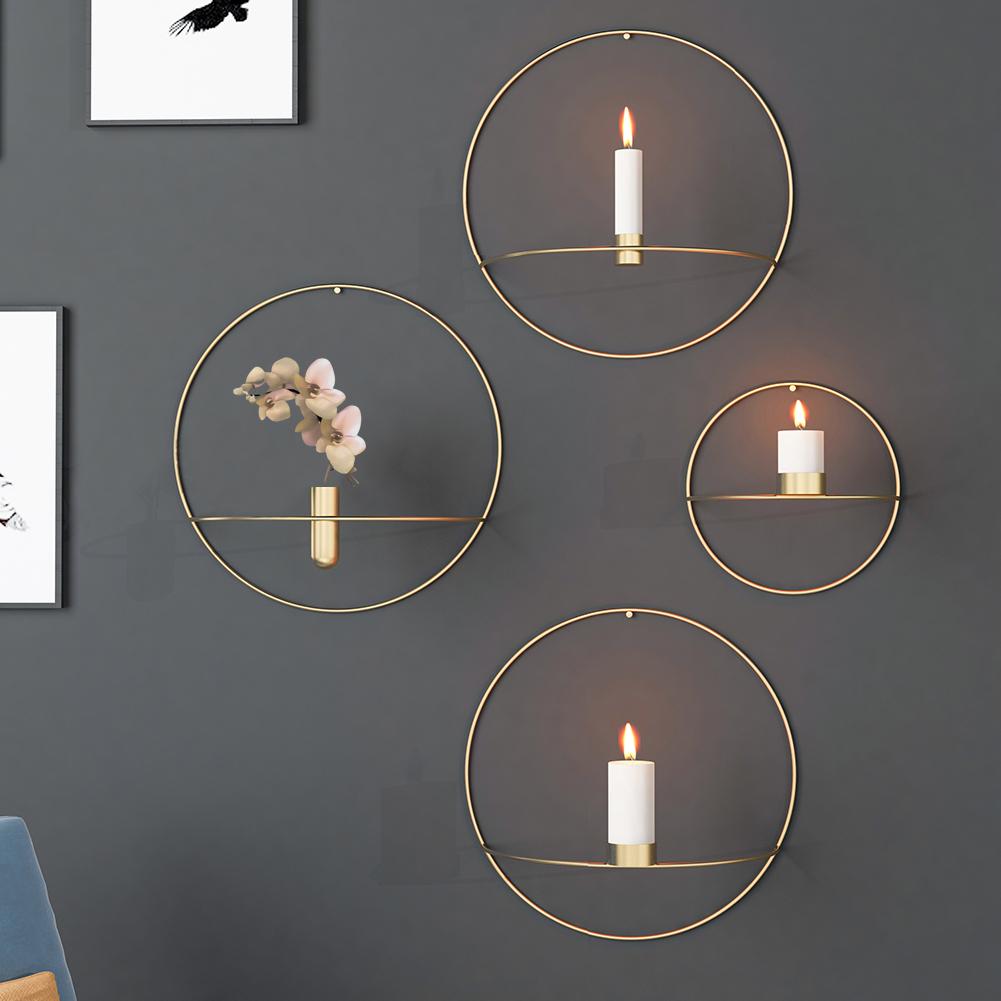 Circle Candle Holder Iron Wall Decor