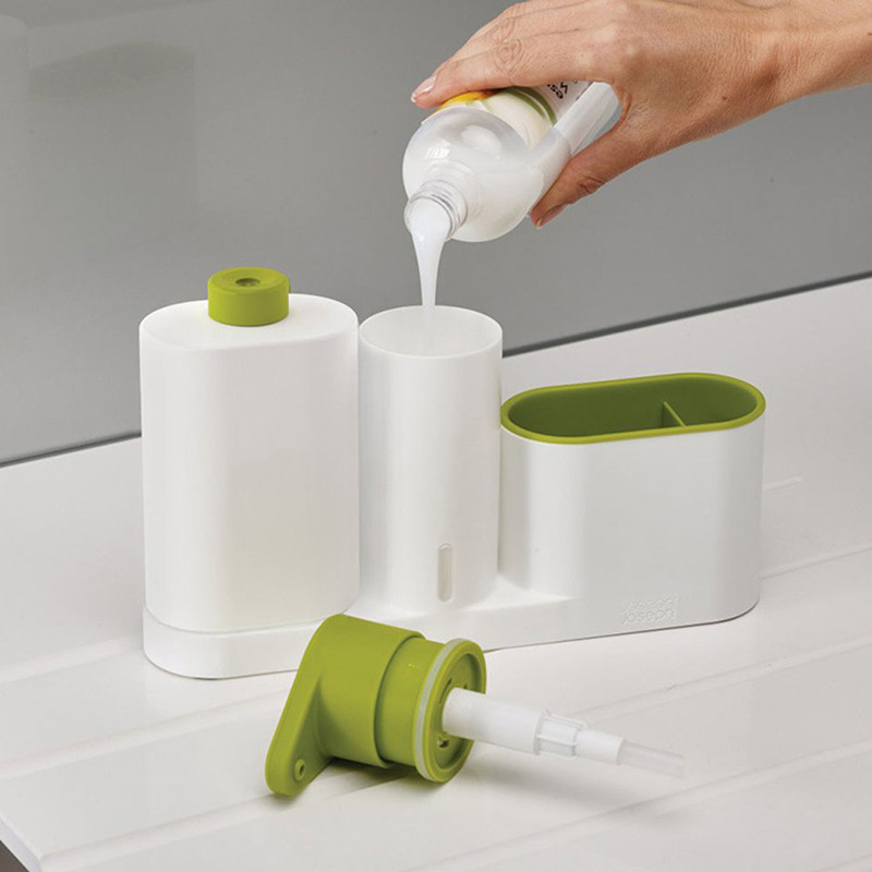 3-in-1 Soap Dispenser, Reusable Bottle   Storage Rack - Image 4