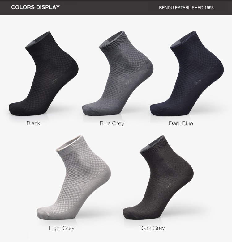 Men Bamboo Socks High Absorbent (Set of 5 Pairs) - Image 2