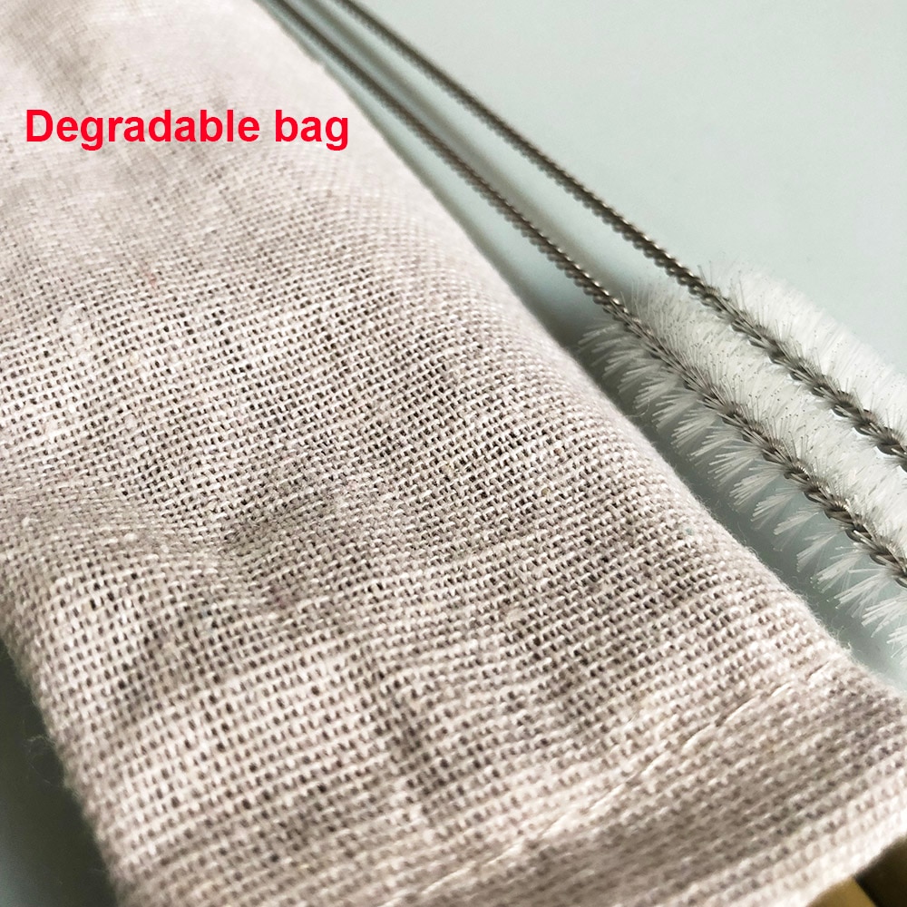 Bamboo Straws with Cleaning Brush Set - Image 4