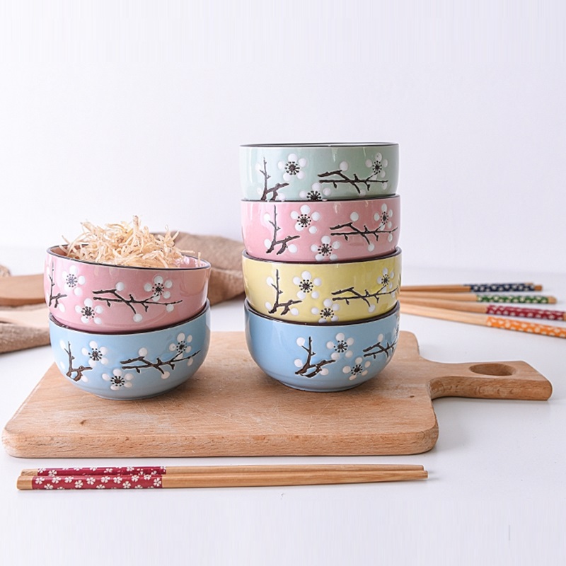 Ceramic Bowls with Chopsticks Set - Image 4