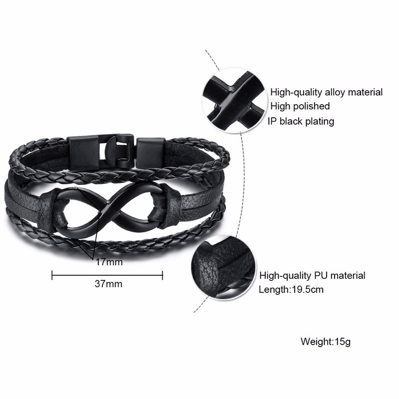 Infinity Bracelet For Men Fashion Accessory - Image 3